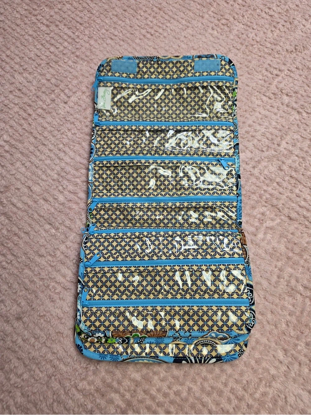 Vera Bradley Bali Blue Retired Cosmetic Organizer